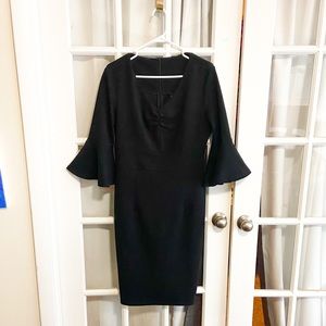 Bell sleeve pencil dress